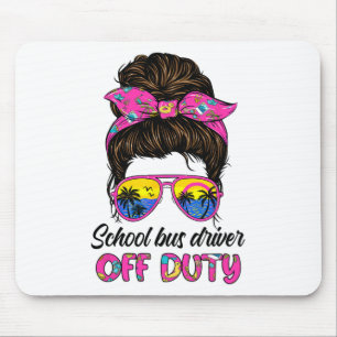 Dag van School Bus Driver Off Duty Messy Bun Muismat