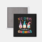 Dag van School Gnome Leraren Leerlingen 100 Dagen Magneet (Voorkant / Achterkant)