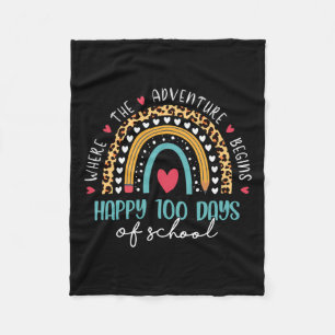 Dag van schoolleraar 100 dagen regenboog luipaard fleece deken