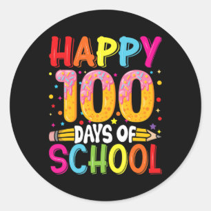 Dag van schoolleraren Kinder kind gelukkig 100 dag Ronde Sticker