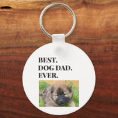 Dag van vaders Beste hond Pap Oog Foto Sleutelhanger (Achterkant)