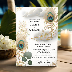 Dag Veer Rustieke Aziatische Sky Cloud Peacock Bru Kaart