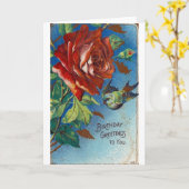  dag Vernissen Roos en vogel Kaart (Gele Bloem)