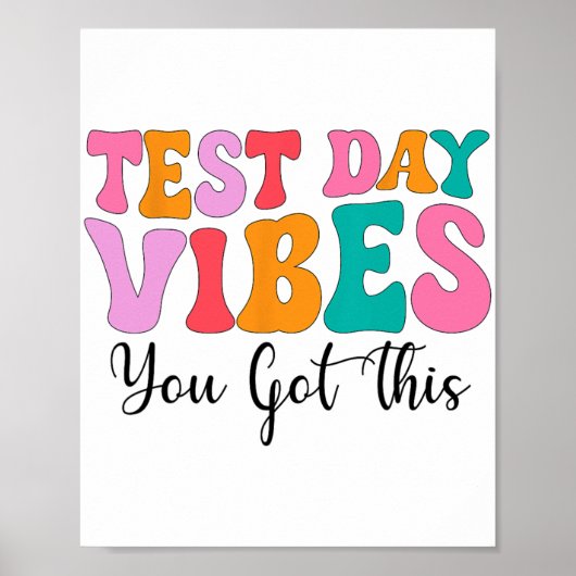 Dag Vibes Groovy Testing Day Docent Student Vrouwe Poster (Voorkant)
