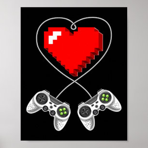 Dag Video Game Controller Hart Gamer Gift Boys 1 Poster