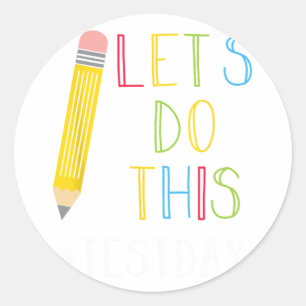 Dag voor de leerkracht laat dit Motivatie potlood Ronde Sticker