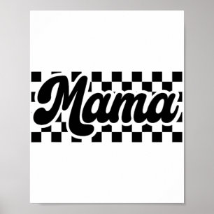 Dag voor Moeder Retro  Vrouwen Geruit Mama Poster