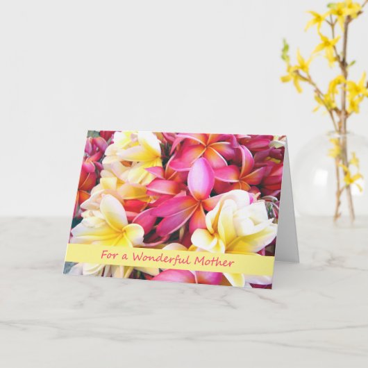 Dag voor moeder Tropische bloemen Kaart (Gele Bloem)