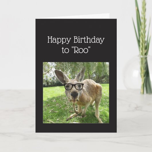 Dag voor Roo Fun Kangaroo Australia Animal art Kaart (Voorkant)