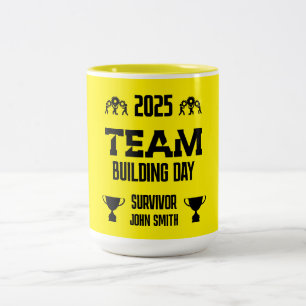 Dag voor teambuilding voor bedrijven tweekleurige koffiemok