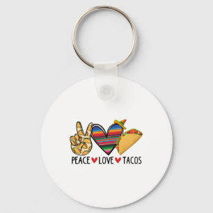 Dag Vrede Liefde Taco Serape Mexicaanse Fiesta de  Sleutelhanger