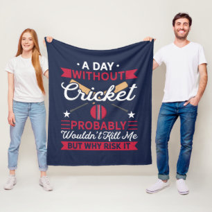Dag Zonder Cricket Grappige Sport Fleece Deken