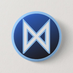 Dagaz Daeg Rune Ronde Button 5,7 Cm