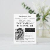 Dagblad 30ste verjaardag Uitnodiging Briefkaart (Staand voorkant)