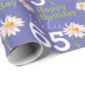 dagbloem voor de 65e verjaardag peri blue cadeaupapier (Rol Hoek)