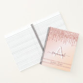 Dagboek roos goud roze monogram notitieboek (Binnen)