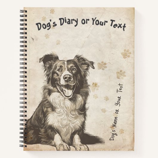 Dagboek van Border Collie Notitieboek (Voorkant)