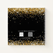 Dagboek zwart goud confetti naam script notitieboek (Achterkant)