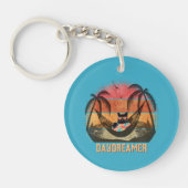 Dagdromen Cool Cat's Tropical Escape Round Sleutelhanger (Voorkant)