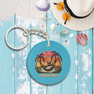Dagdromen Cool Cat's Tropical Escape Round Sleutelhanger