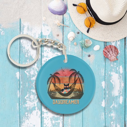 Dagdromen Cool Cat's Tropical Escape Round Sleutelhanger