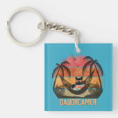 Dagdromen Cool Cat's Tropical Escape Square Sleutelhanger (voorkant)