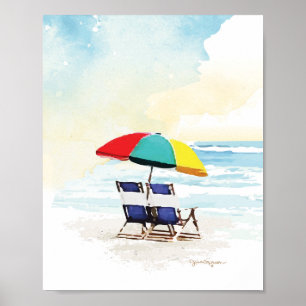 Dagdromen, ontspannen op het strand poster