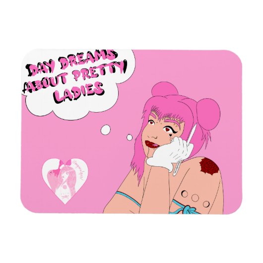 Dagdromen over dames magneet (Horizontaal)