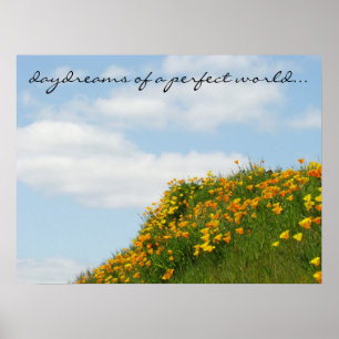 dagdromen van een perfecte wereld poster art Blauw