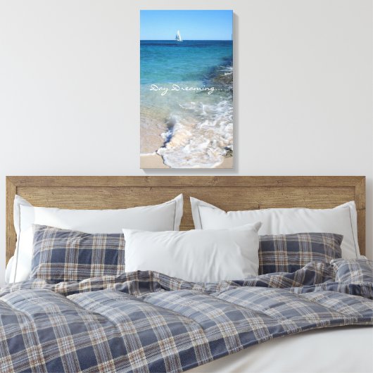 Dagdromen - Witte zeilboot - Canvas (Insitu (Slaapkamer))