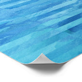 Dagdroom - Blauwe Abstracte Waterverf kunst Poster (Hoek)