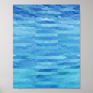 Dagdroom - Blauwe Abstracte Waterverf kunst Poster