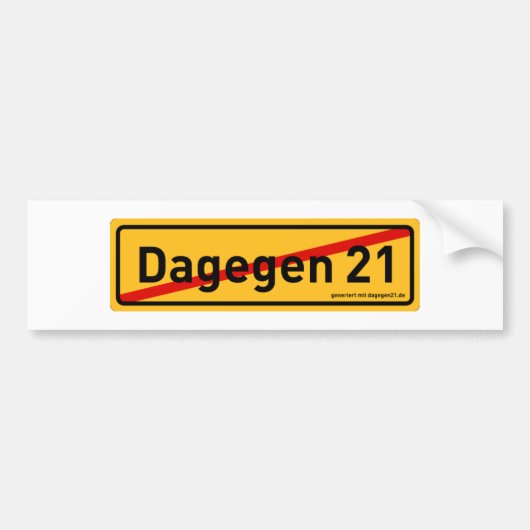 dagegen21.de Autoaufkleber Bumpersticker (Voorkant)