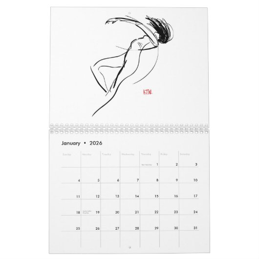 Dagelijks Afbeelding 12-maandelijkse kalender (Jan 2026)