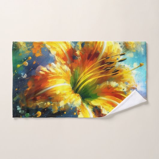 Dagelijks Bloemen Impressionistisch Schilderij Gee Bad Handdoek (Handdoek)