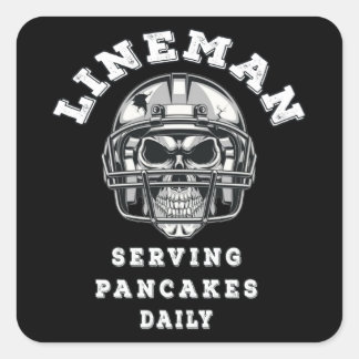 Dagelijks football van lineman met pannenkoeken vierkante sticker