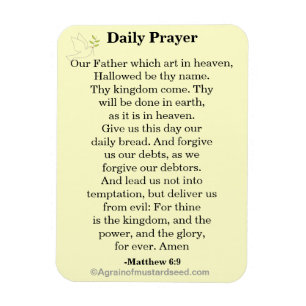 Dagelijks gebed Onze Vader KJV Magneet