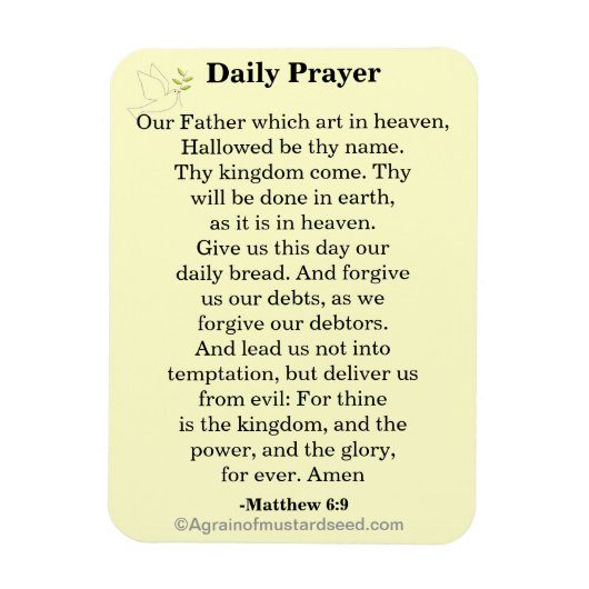 Dagelijks gebed Onze Vader KJV Magneet (Verticaal)