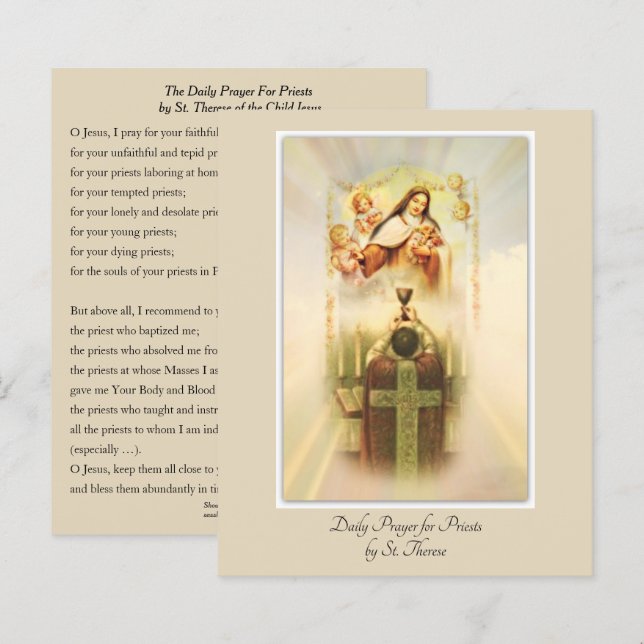 Dagelijks gebed voor priesters door St. Therese ka (Voorkant / Achterkant)