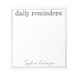 Dagelijks herinneringen eenvoudig zwart-wit op maa notitieblok