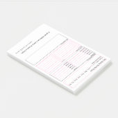 Dagelijks in roze, wit en zwart post-it® notes (Schuin)