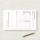 Dagelijks in roze, wit en zwart post-it® notes (Op bureau)