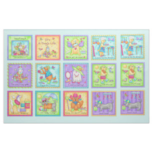 Dagelijks leven van honden Blokken Whimsy Colorful Stof