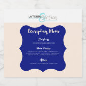 Dagelijks menu sparkling wijnetiket (Enkel label)