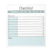 Dagelijks Notitieblok van checklist (Voorkant)
