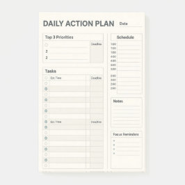 Dagelijks plan plaknotitieblok post-it® notes