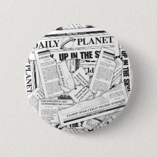 Dagelijks planetpatroon - wit ronde button 5,7 cm