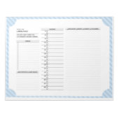 Dagelijks schema in het Spaans met werkwijzen Notitieblok (Voorkant)