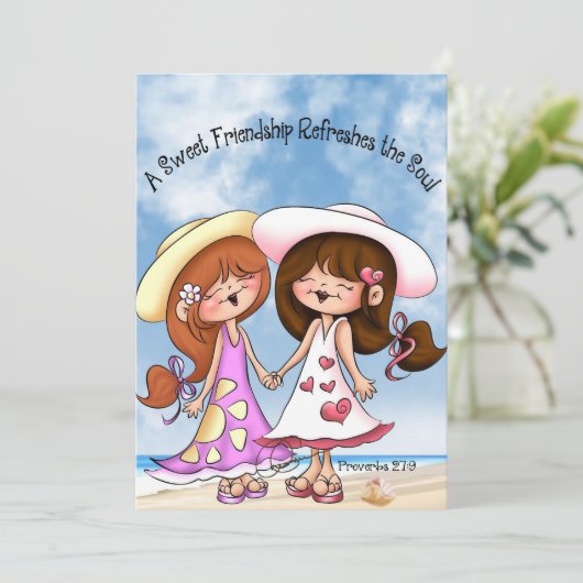 Dagelijks Wenskaart voor vriendschap met Verse Bedankkaart (Staand voorkant)