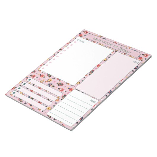 Dagelijkse boodschapper Noteert maaltijden om lijs Notitieblok (Schuin)